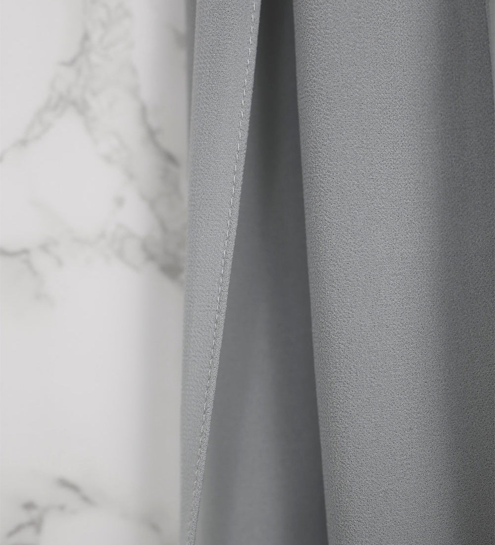 Blue-Silver Chiffon Hijab - Chiffon
