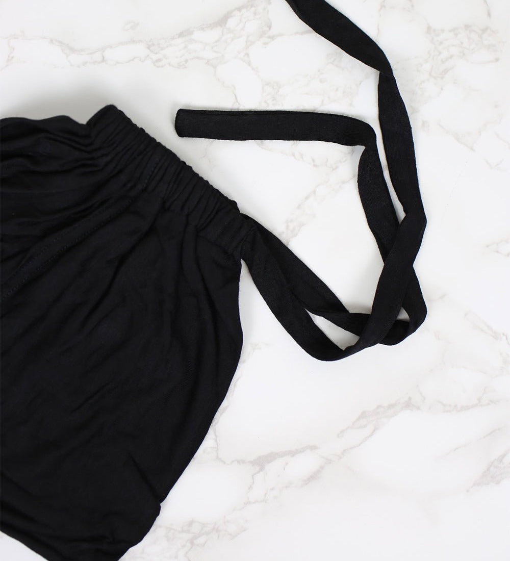 Midnight-Black Bindebonnet Jersey Untertuch -