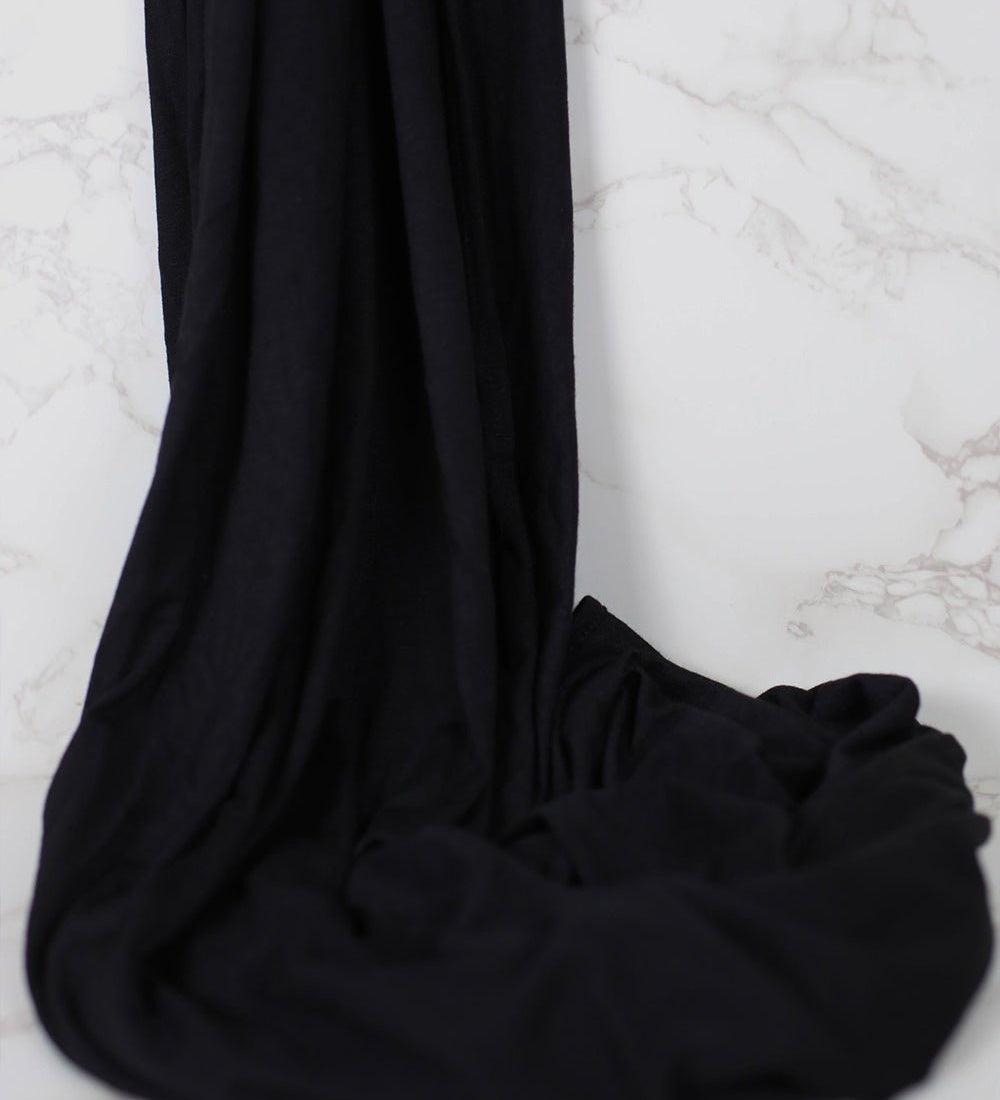 Midnight-Black Premium Jersey Hijab - Jersey
