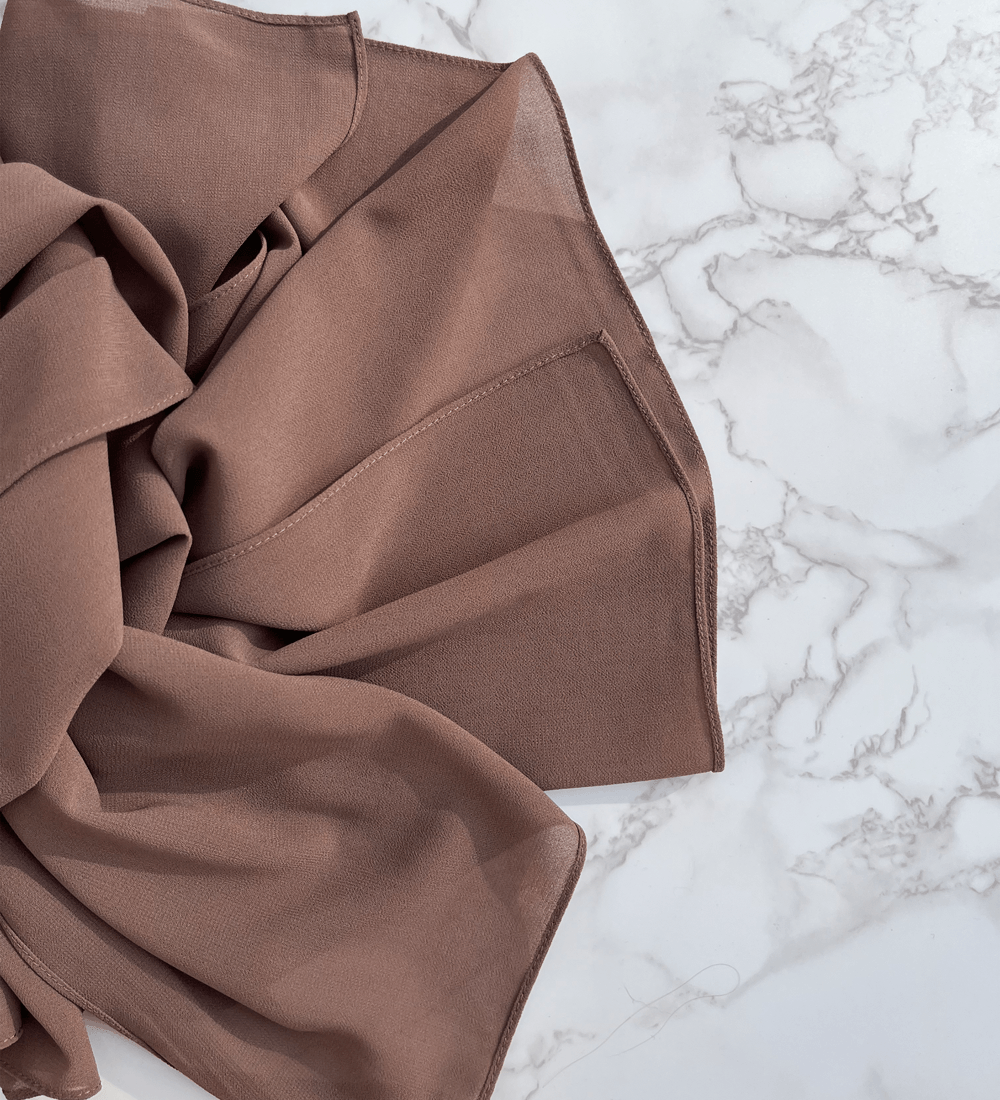 Roasted-Cocoa Chiffon Hijab - Chiffon