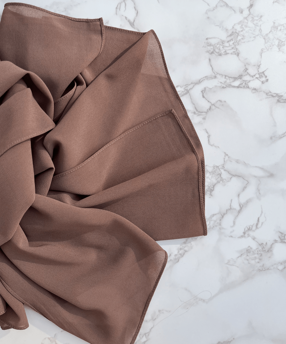 Roasted-Cocoa Chiffon Hijab - Chiffon